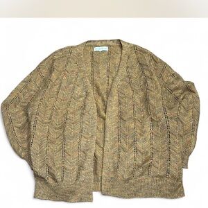 Elegant Open-Front Cardigan in Tan